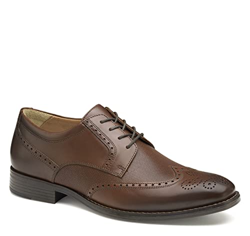 Johnston & Murphy Lewis Embossed Wing Tip Tan Full Grain 9 M (D)