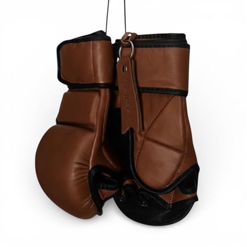 Gants de boxe vintage 2TONE cuir brun 340g lacets