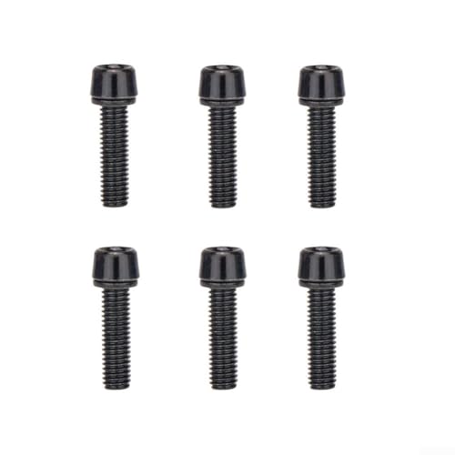 6pcs Bicycle Stem Bolts, Stainless steel M5 * 18Mm Bolts Screw For Bike Handlebar Installation(Black)