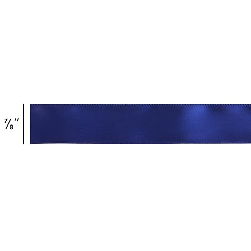 Image of Offray Satin Ribbon, Navy, 7 /8 Inch x 18 Feet