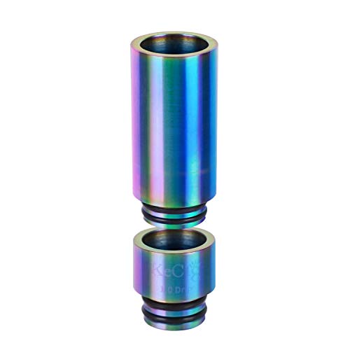 WOLFTEETH 2 in 1 510 Drip Tip, Long Short Free Combination, Stainless Steel Mouthpiece for Electronic Cigarette Vape Tank Vaping Devices, Nicotine Free/Rainbow 121202