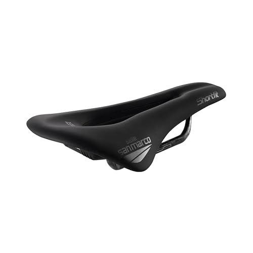 Selle San Marco SHORTFIT 130 Carbon FX - Sillín de Bicicleta de Carretera Corto y Ergonómico con Hueco Central, Raíles de Carbono Ultraligero - Talla S3, Negro