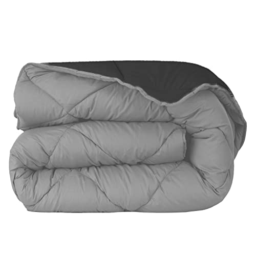 various Edredón Nórdico Bicolor - Edredón 400 gr/m² Microfibra de Poliéster 100% Reversible Transpirable Rellno Fibra Hueca siliconada válido para Cama de 90/105-180 x 270 cm Color Gris y Piedra