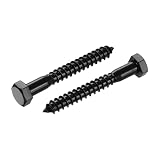 QUARKZMAN 3/8" x 3" Sechskantschrauben Holzschrauben 20 Stück 304 Edelstahl Sechskantkopf Holzschrauben Teilgewinde Schwarzverzinkt