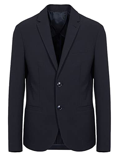 Pantalon noir et veste marine costume homme ajusté anti-plis
