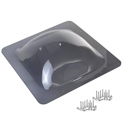 XMK RV Skylight Replacement,18" x 18" Skylight Outer Dome Fits All Standard 14" x 14" Opening,Outside Camper RV Skylight Cover for Trailer Fifth Wheel Motorhome Shower/Roof,Impact Resistant,Smoke Gray