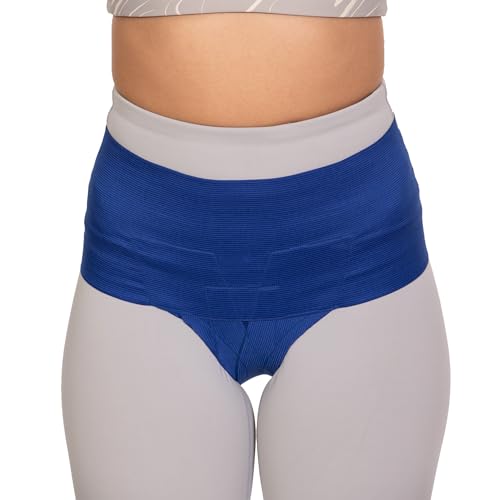 FEMME JOCK Patented Women’s Pelvic Floor Orthotic Support Belt ― Uterus Pain Relief Girdle for Dropped Bladder, r Varicosities, Postpartum Recovery, SPD | High Waist - Sapphire Blue (M)
