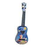 oshhni Ukulele de brinquedo infantil, instrumento musical de 42 cm (16,5 polegadas), guitarra de 4 cordas para aprendizado, brinquedo musical para crianças, Azul