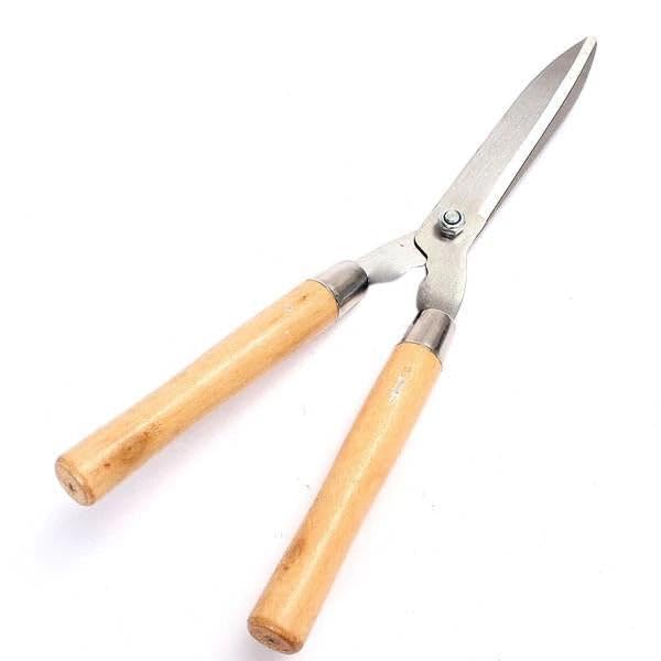 Garth Wooden Handle Hedge Shears Bush Clipper With Sharp Steel Blades Heavy Duty Manual Garden Trimmer For Shrubs Bushes Grass Edges Precise Cutting Comfortable Grip-image-3