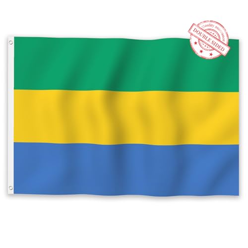 Bannière maison et jardin drapeau Gabon 180x300cm pour votre décoration de fête