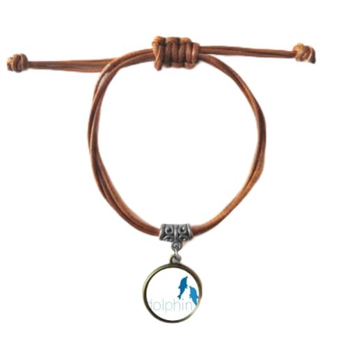 Bracelet couple avec deux dauphins bleu océan : le cadeau romantique idéal