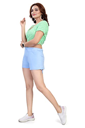 Image of TWGE Womens Cotton Hot Shorts - Short Pants for Ladies Stretchable Athletic Shorts Comfortable Fit with Elastic Waistband - Active Wear Ideal for Gym Yoga & Nightwear
