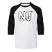 Doodle New Jersey Kids Three-Quarter Raglan Sleeve Baseball Shirt Youth Medium White/Black