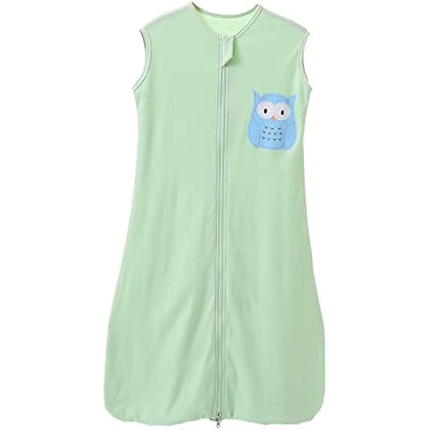 Saco de dormir de verano para bebé niña con búho verde Cover