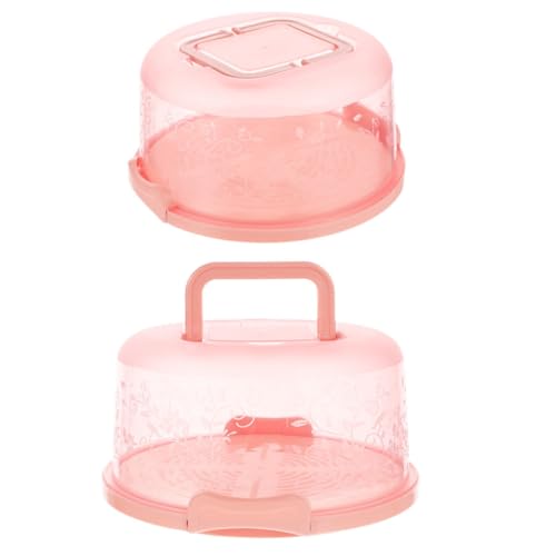 Cabilock 2Pcs Portable Cake Carrier with Handle Reusable Bakery Packing Box Sealing Buckle Design for Safe Transport for Birthday Cakes Lightweight Material Lid