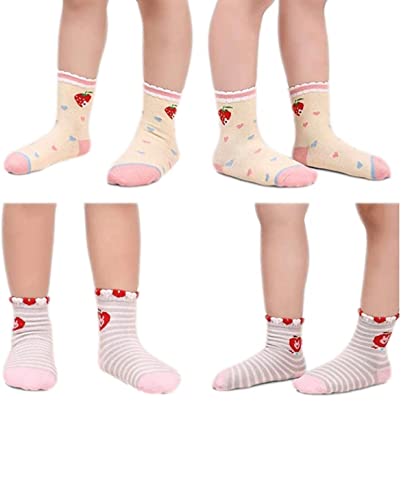 Image of Organic Cotton Ankle Length Anti Slip Socks For Baby With Grip 0-36 Months-Cartoon, Multicolored