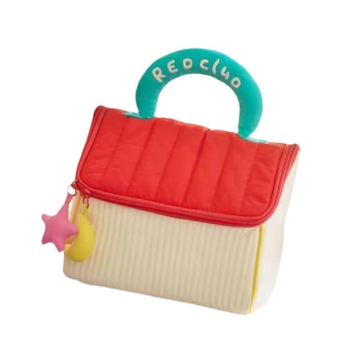 pistro Bolsa de maquillaje de gran capacidad para viajes y uso diario, organizador de cosméticos portátil con asa, material de poliéster, Negro -, Moda