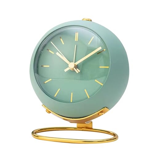 Lista de Relojes de escritorio - solo los mejores. 45 Tissting Despertadores Analógicos Retroiluminados Retro, Pequeño Reloj de Escritorio Redondo, Silencioso, Sin Tictac, Reloj de Mesa de Metal, Adornos para Sala de Estar y...