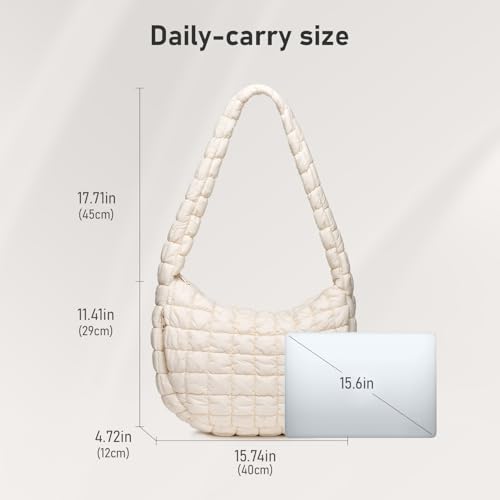 Image of Puffer Bag for Women,Large Lightweight Quilted Tote Bag for Women Puffy Hobo Crossbody Handbags with Padding,Zip Pockets