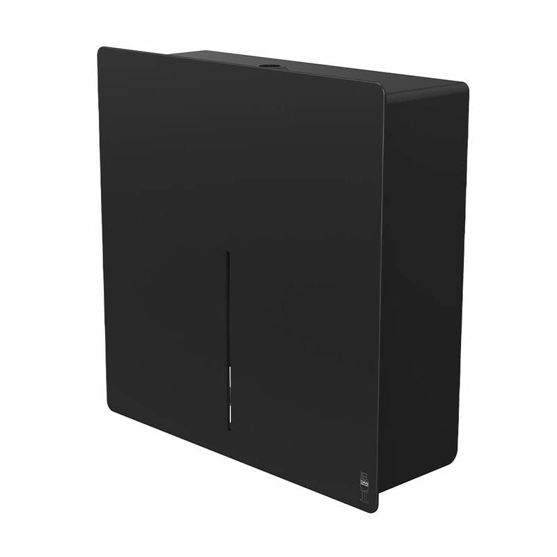 Dispensador de toallas de papel de acero inoxidable para papel plegable en Z para montaje en pared Loki Dan Dryer 4100, color: negro