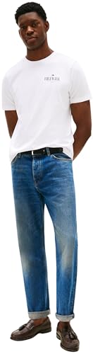 Tommy Hilfiger Camiseta de Manga Corta Hombre Stack tee Regular Fit, Blanco (White), M