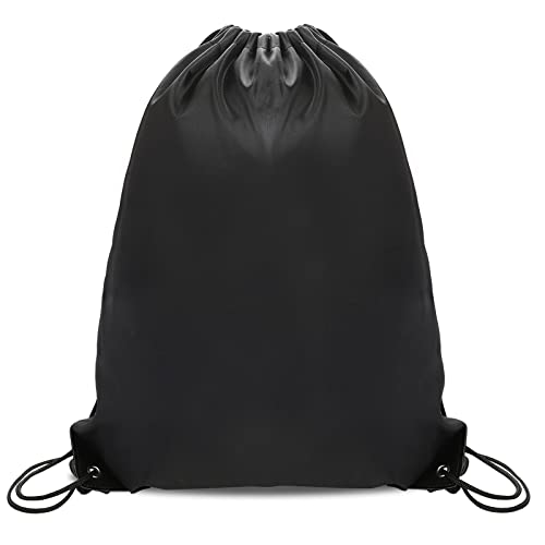 Sliverdew Kordelzugbeutel, schwarze PE-Beutel Kordelzug Turnbeutel String Schwimmbeutel Kordelzug Rucksack für Sport, Schule, Fitnessstudio, Reisen, Schwimmen, Strand Cover