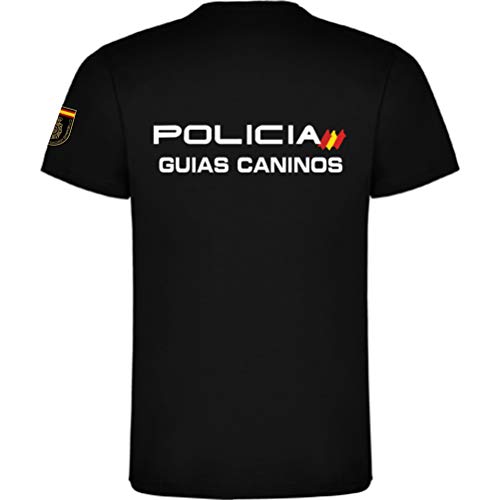 Piel Cabrera Camsieta Policia Nacional Guías Caninos (U.E.G.C) (Negro, M)
