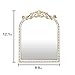 TopCity Vintage Makeup Mirror Antique Arched Vanity Tabletop Mirrors for Dresser,Baroque Decor Ornate Standing Mirror for Living Room,Desktop,Bedroom 12.1