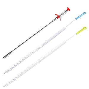 SENHAI 2 riool afvoer reinigingsborstel, 71 cm (71 cm), met 1 afvoer slangvijzels, buigbare afvoerverlichting haarvanger…