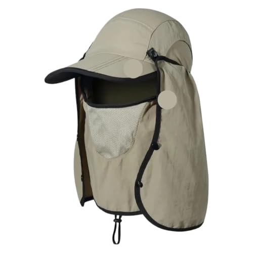 Chapeau de pêche léger et pliable avec masque facial anti-UV pour rando