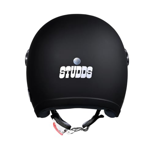 Image of Studds Jet Open Face ISI Certified Helmet with Chopper Visor MATT Black - XL