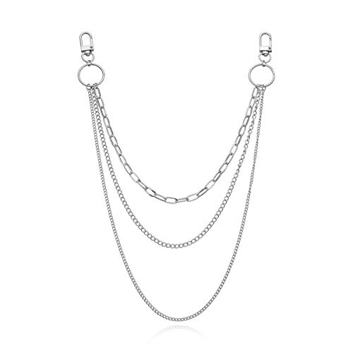 2 Pieces Belt Chains Jeans Chains for Men Women, Stainless Steel Wallet Chain Hip Hop Pants Chain Pocket Chain for Wallet, Jeans Pants, Belt, Handbag3