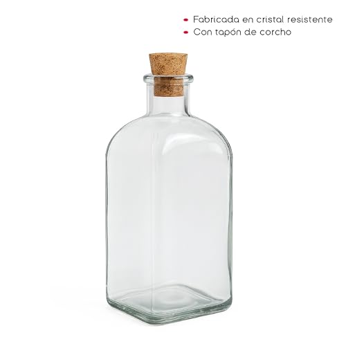 Miniatura 3 de Tienda Eurasia - Botella De Cristal Frasca - Pack 24 Frascos De Vidrio Con Tapon De Corcho - Transparente - Disponible En Varias Medidas 125 Ml 24 Uds