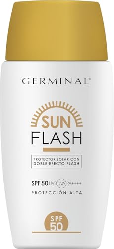 GERMINAL - Protector Solar SPF50 Doble Efecto Flash, Aporta un Efecto Lifting Inmediato, Hidrata, Reafirma e Ilumina 50 ml