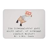 Mr. & Mrs. Panda Magnet Schwimmlehrer Motivation - Geschenk, Schwimmer, whiteboardmagnet, Lehrer, Sicherheit im Wasser, kreative Geschenke, zettelhalter, Beruf, Schwimmausbildung, Kühlschrankmagnet