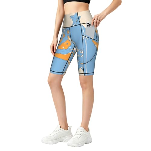 Short de sport femme avec poches à motif drapeau des îles Marshall Map01