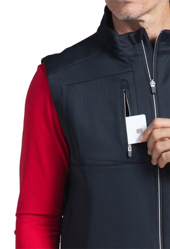 IBKUL Men's Solid Zip-Up Vest – Wind Resistant, Water Repellent, 4-Way Stretch Lightweight Performance Vest 390004