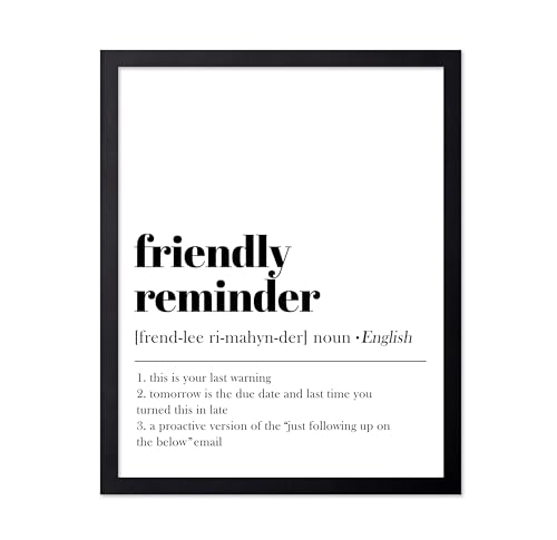 Poster Master Vintage Typography Poster - Retro Dictionary Print - Definition, Friendly Reminder, Book Page, Funny - Gift for Colleague, Friend - Wall Decor for Home, Office, 16x20 Black Framed