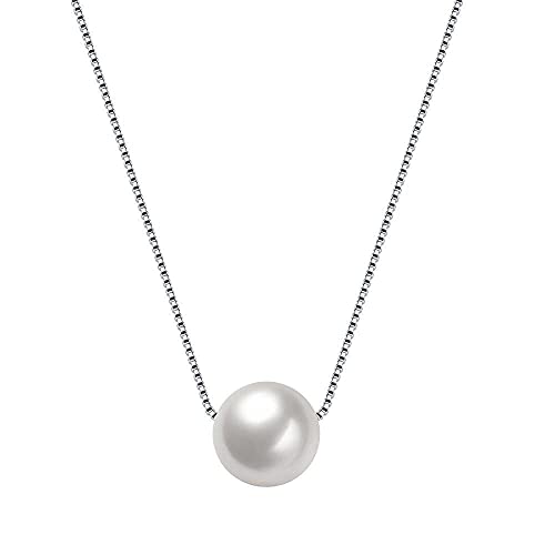 Collier Pendentif à Charme Perl Rond Anti-Ternissement en Argent 925