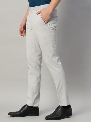 Image of Vogaan Formal Pant with Expandable Waist for Men | Men's Cotton Regular Fit Flat Front Pant for Party and Casual Wear