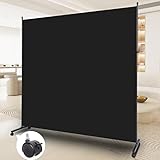 Room Divider Single Panel Privacy Screen W/Wheels, 71'' Wide Portable Room Divider Screen, Upgrade Fabric Wall Divider for Room Separation, Freestanding Partition Room Dividers for Home Office Studio