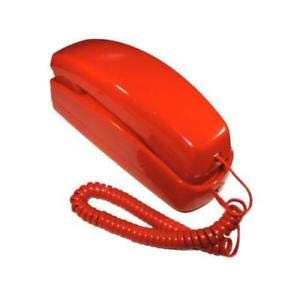 Teléfono con Cable Estilo Analógico Trimline Rojo miniatura 1