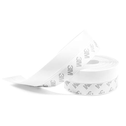 Weather Stripping, Silicone Door Seal Strip Door, 16 Feet Long White (Width 45mm)