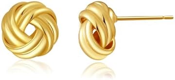 SHERLOVE Trendy Gold Plated Knot Earrings for Women Chunky Statement Drop Dangle Earrings Lightweight Hypoallergenic Fashion Accessories Gold Jewelry Gifts for Womens 19