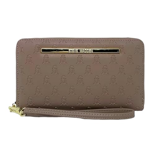 Steve Madden BSTACKED Zip Around Wallet Wristlet (MUSHROOM)