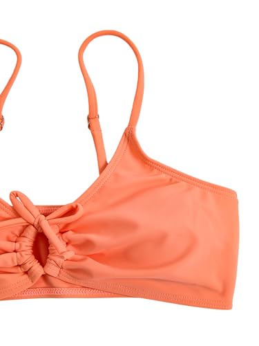 Image of COZYEASE Girls' 2 Piece Ditsy Floral Print Knot Front Ruched Triangle Bikini Swimsuit
