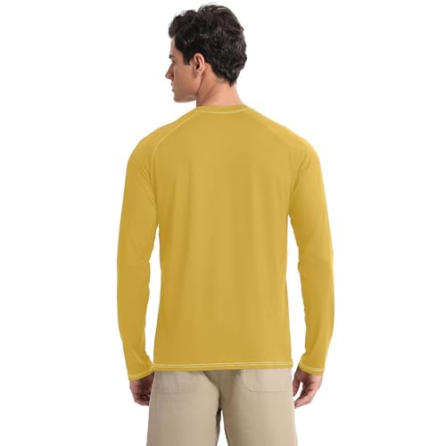 Gold Enrod Yellow Shirts Summer UPF 50+ Breathable Long Sleeve Mens Sun Shirts Protection Long Sleeve Water Fishing2