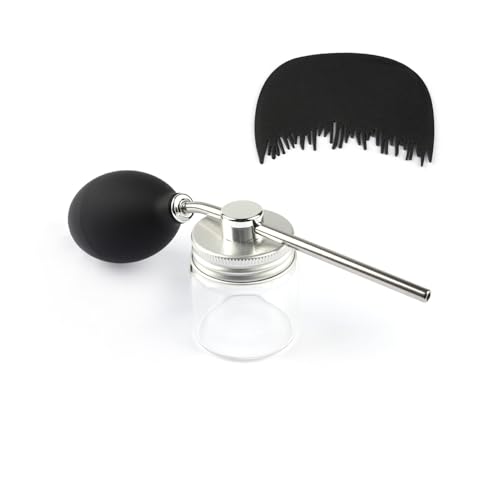 Hair Fiber Spray Bottle with Hairline Optimizer Portable Fibers Powder Applicator Pump with Nozzle for Women Men Thinning Hair Building Regrowth