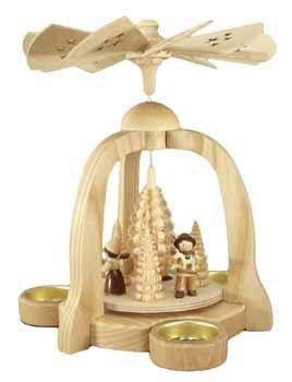 Pyramide en bois des Montagnes de minerai 22cm voûte de bougie ajourée premium