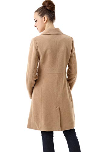 Bgsd Women Heather Wool Walking Coat Camel Medium #TOP2